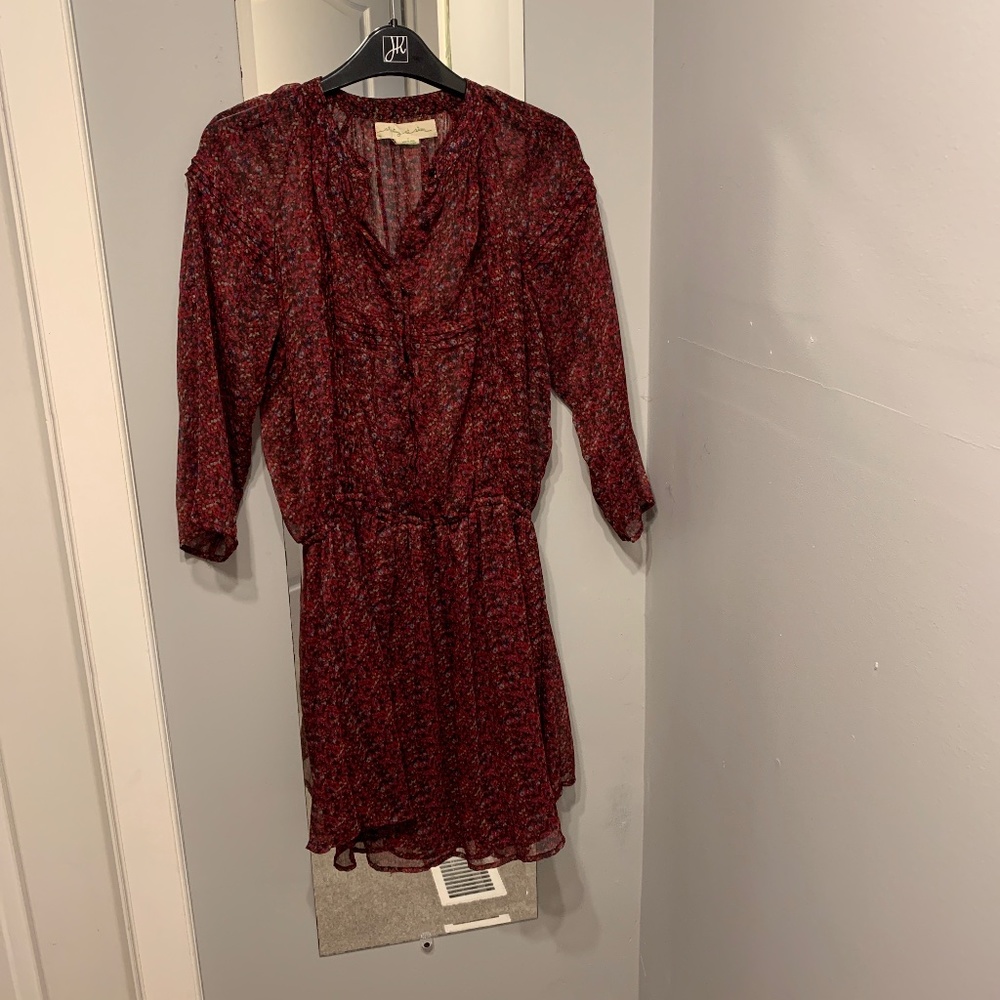 Red floral summer dress
